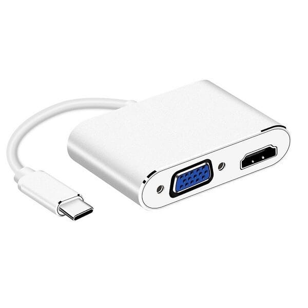 USB Type C 3.1 to 4K HDMI +VGA Port USB-C HUB Adapter Converter For MacBook iPad Pro, Dell XPS 13/15, Surface Go USB Type C 3.1 to 4K HDMI +VGA Port USB-C HUB Adapter Converter For MacBook iPad Pro, Dell XPS 13/15, Surface Go